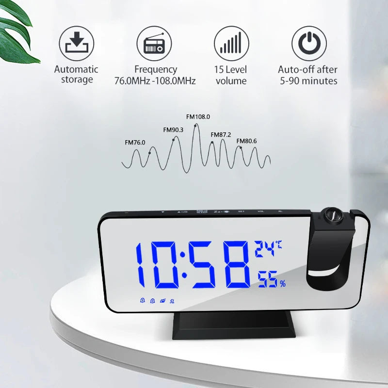 LED Digital Alarm Projector Clock