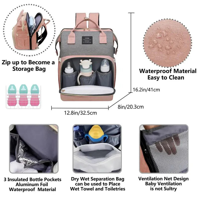 Baby Changing Station Diaper Bag Backpack