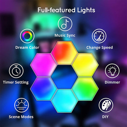 WIFI Bluetooth LED Hexagon Quantum Lamps Indoor RGB Wall Light For Computer Game Bedroom