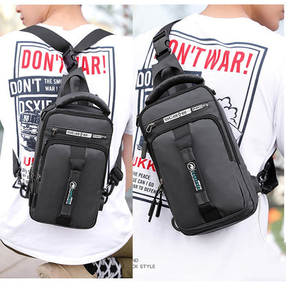 Men Multifunction USB Waterproof Shoulder Bag Crossbody Cross Body Sling Chest Travel Bags