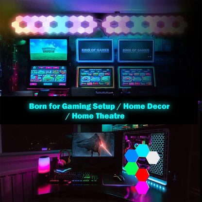 WIFI Bluetooth LED Hexagon Quantum Lamps Indoor RGB Wall Light For Computer Game Bedroom